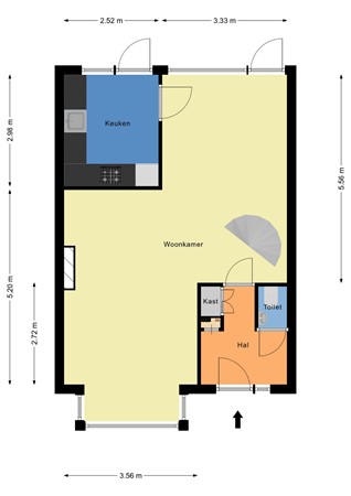 Floorplan - Bilderdijkstraat 42, 2951 TC Alblasserdam